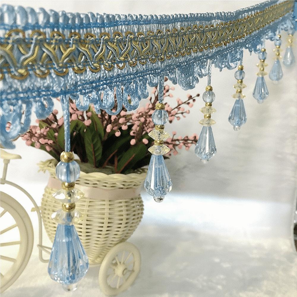 12M Droplet Shape Tassel Lace Trim Woven Texture Lace Trim Ribbon  Home Decoration