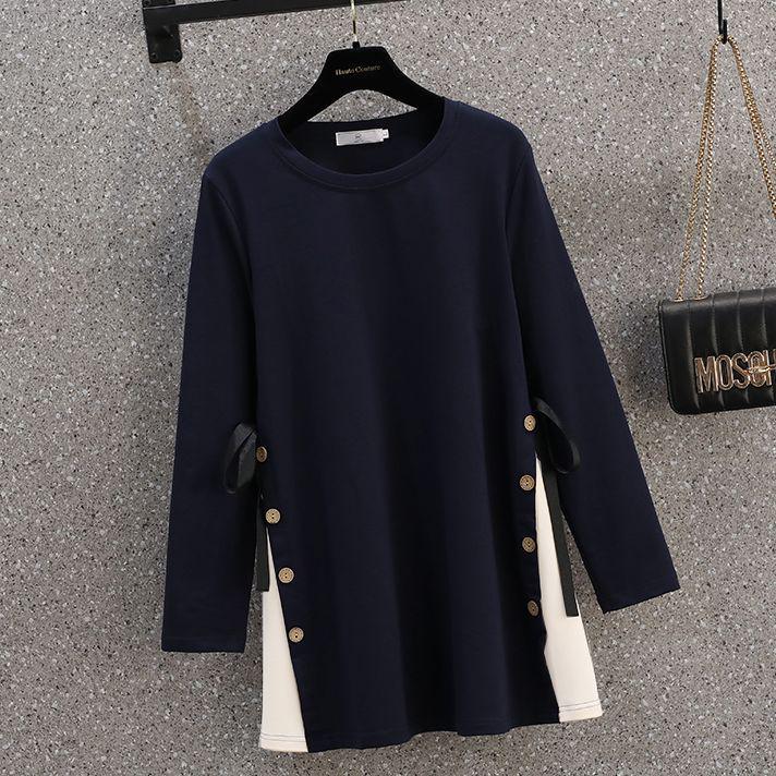 2023 Trendy Autumn Plus Size Maternity Casual Mid-Length Loose T-shirt