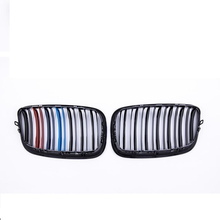 1 Pair Front Grilles For BMW X5/X6 E70 E71 2008-2013 Gloss Matte Black Kidney Grill Carbon Fiber Replacement Front Bumper Grilles