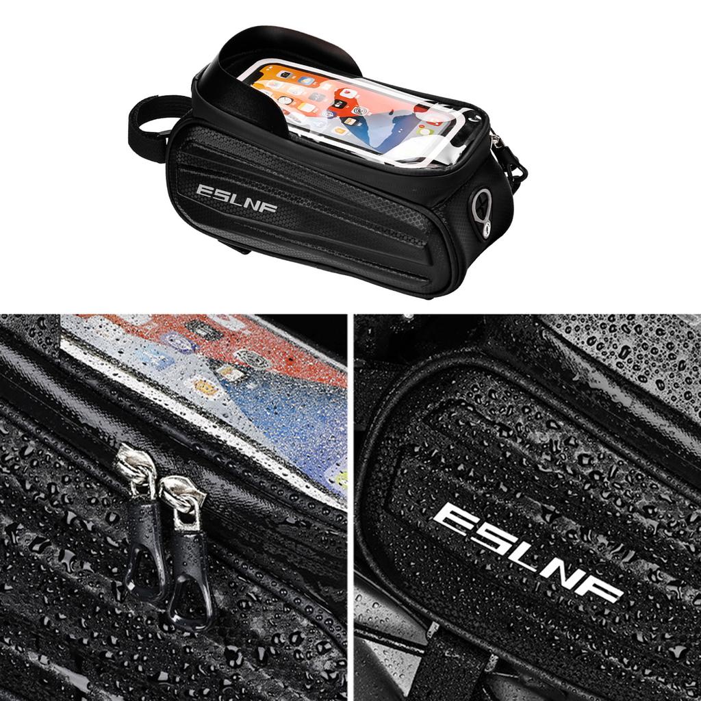 Bike Phone Mount Holder Handlebar Bag Mountain Bicycles Front Top Tube Pannier Pouch Large Capacity Bike Front Frame Bag