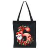 English letters A-Z Christmas number print student casual canvas tote bag
