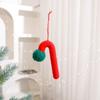 Knitted Hanging Candy Cane Ornaments Cartoon Christmas Walking Stick Candy  Holiday Festival Decor