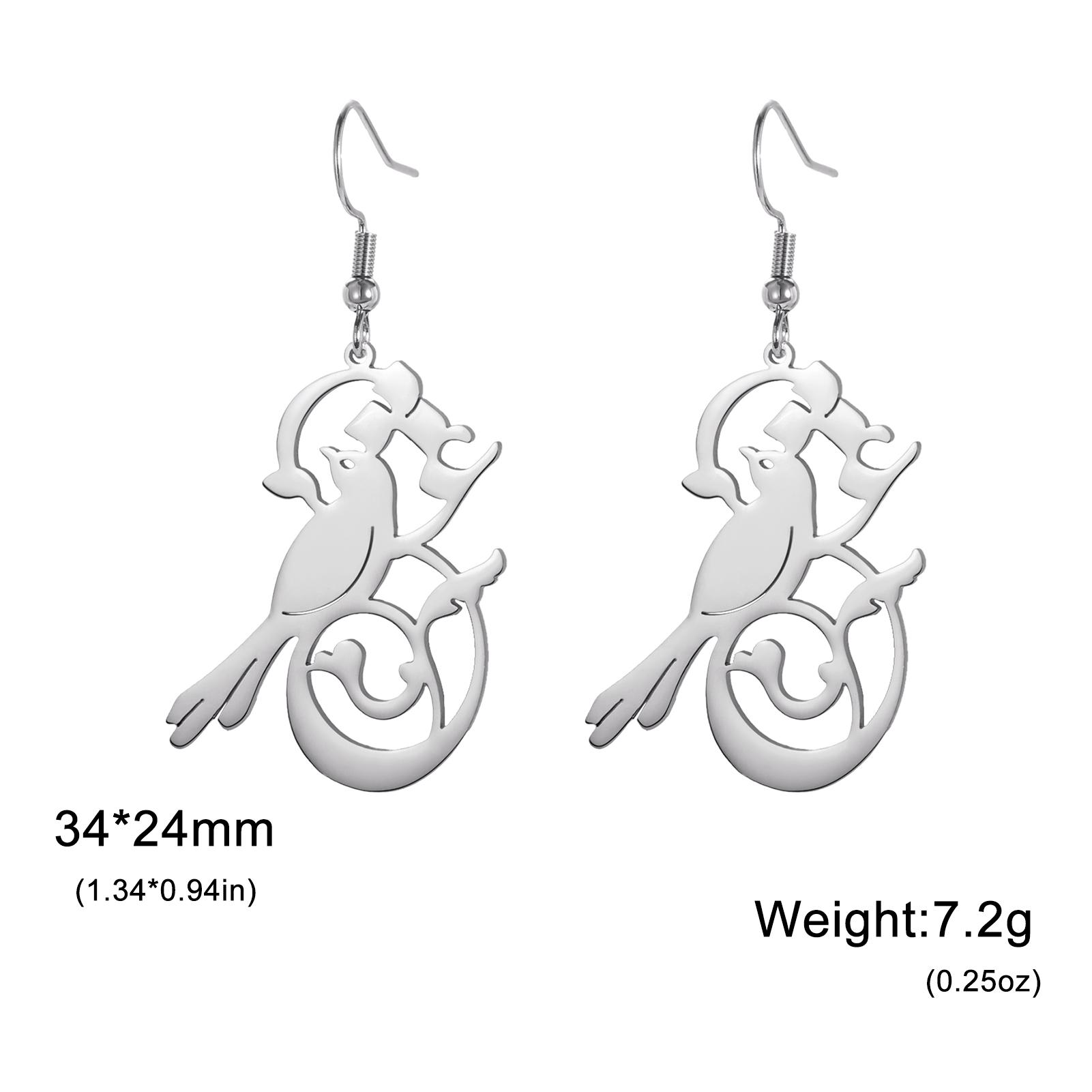 

Teamer Vintage Filigree Branch Bird Satinless Steel Drop Earrings Women Gold Color Elegant Animal Jewelry Wedding Valentine Gift