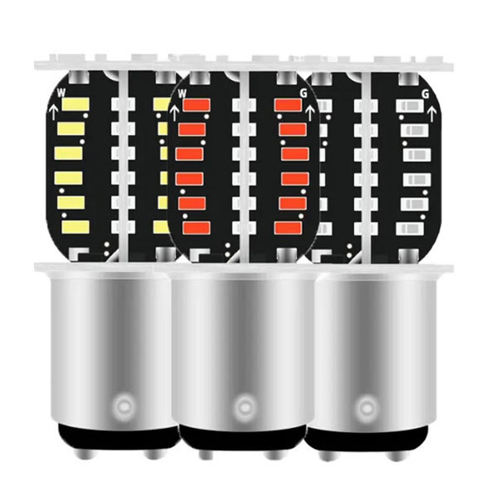 Motorcycle 1157 LED Brake Light BAY15D LED 64SMD DRL Water Flashing Strobe Reversing Parking Lamp Car Turn Signal Tail Lamp