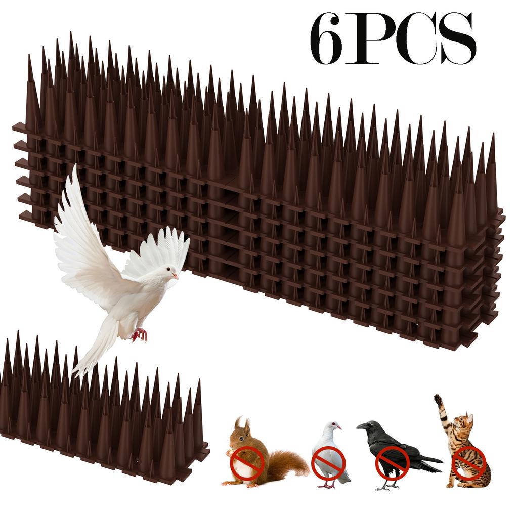 6 Pcs Plastic Bird Pigeon Spikes Anti Climb Spikes Cat Repellent Spikes Deterrent Humane Fence for Garden Pest Control