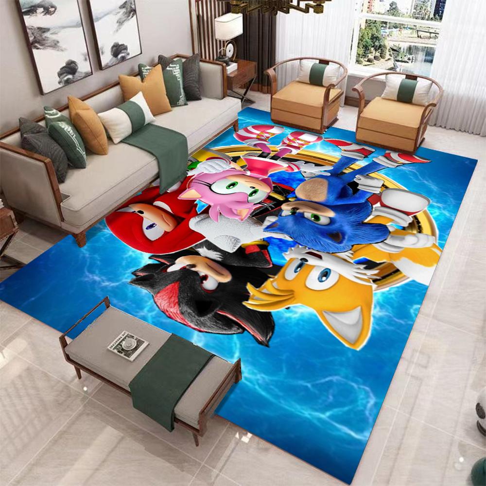 S-Sonic Anime Characters Carpet for Living Room Home Sofa Decoration,Children Game Large Decor Floor Mat Yoga Mat Large Carpet