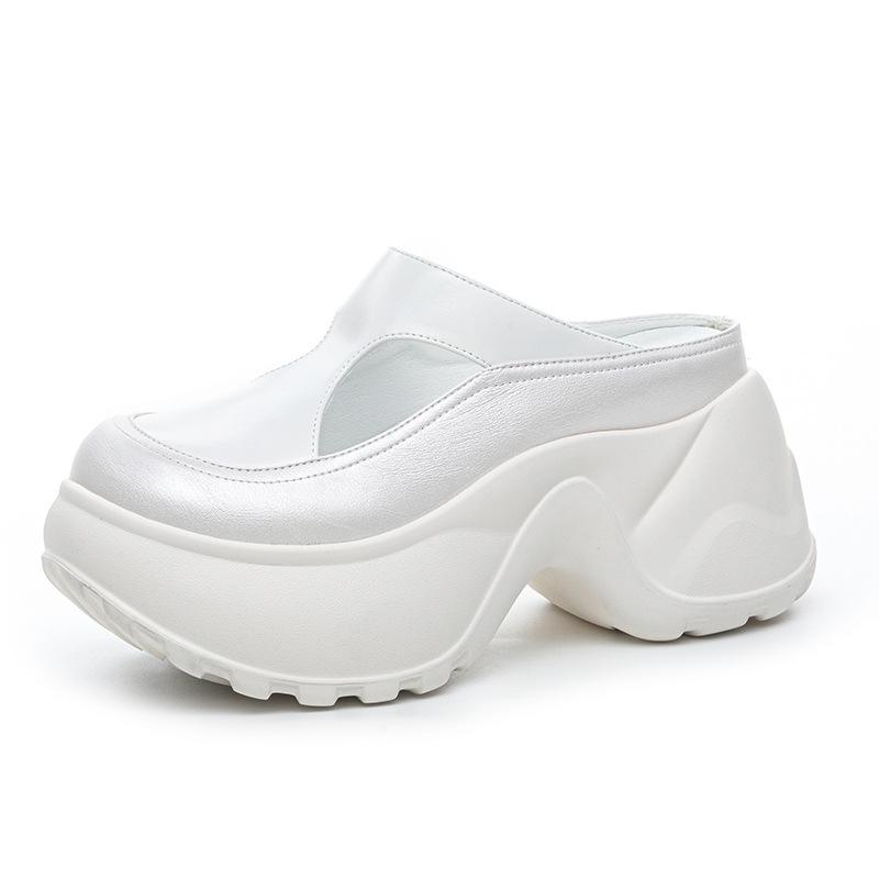 Thick bottom outer wear cool slippers summer new small lazy drag casual breathable half drag