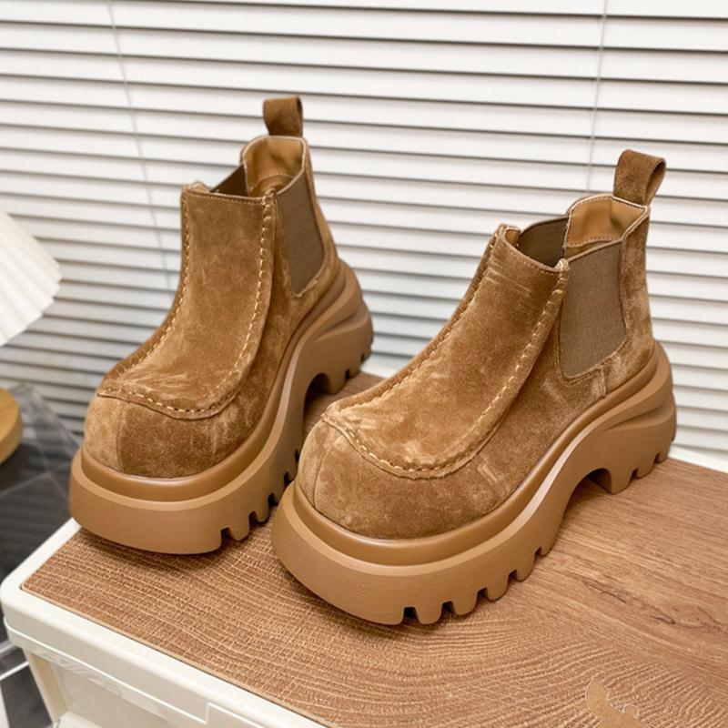 Fashion Flats Platform Women Ankle Boots Casual Suede Winter Sport Shoes Fashion Dress New Boots 2025 Designer Goth Femme Chelsea Boots