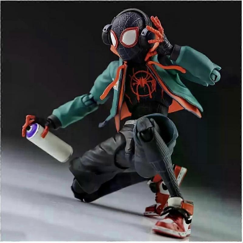 Spider-Man Miles Morales PVC Action Figure - Across the Spider-Verse Collectible Posable Toy Model for Marvel Fans