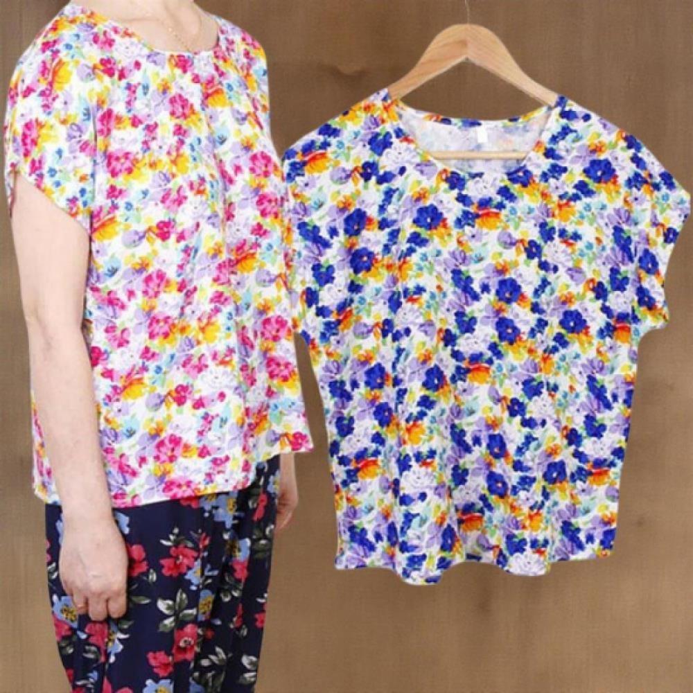 New Arrivals Open Run Women Summer Floral ShorT Sleeve Cap Sleeve T shirT