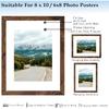 8x10 Picture Frame with 6x8 Mat Deep Brown, Display 6x8 with Mat or 8x10 Without Mat, Wood 8 by 10 Photo Frame, 8 x 10 Frame for Wall Hanging and
