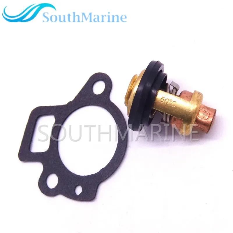 Boat Engine 6H3-12411-00 6H3-12411-10 Thermostat and 62Y-12414-00 6H3-12414-A1 Gasket for Yamaha 2-Stroke 50G 60F 70B 50 60 70HP