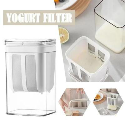 1100ml Filtr na jogurt Cedník Jemné síťování Průhledná krabička Domácí Síto Sýr Oddělovač vlhkosti Výrobník do kuchyně