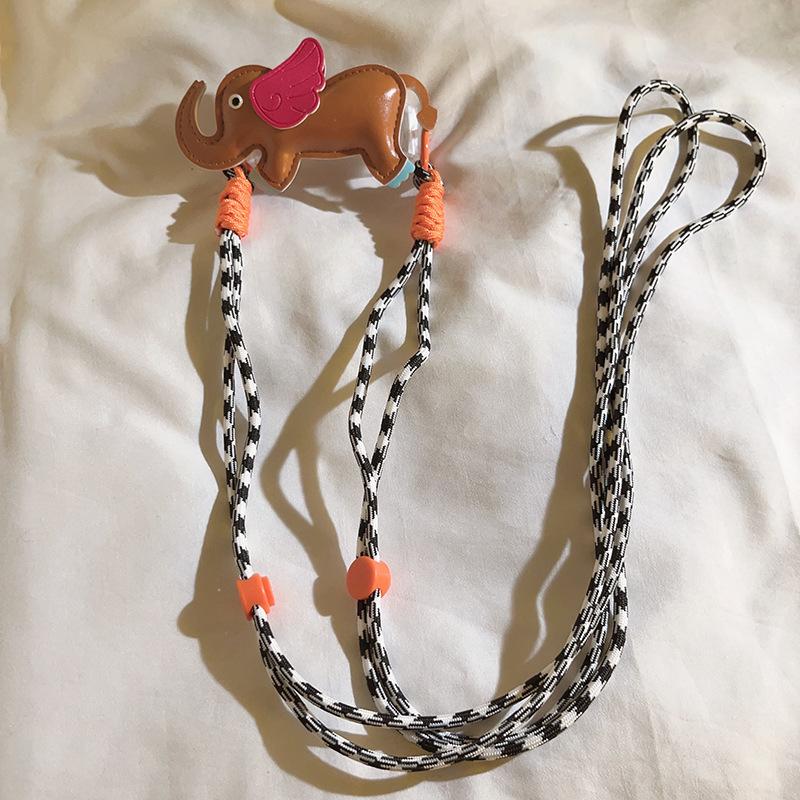

1 шт. Кожаный Слон Телефон Crossbody Цепочка Подставка Зажим-держатель Мультяшный Съемный Шнурок Ремешок на Шею Украшения Телефонная веревка A8