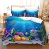 Cartoon Ocean Fish Duvet Cover Microfiber Marine Theme Bedding Set Sea Underwater World Quilt Cover Queen For Boys Girls