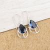 Natural London Blue Topaz Gemstone 925 Sterling Silver Lightweight Daily Wear Earrings 1.60" For Women EE-47-5