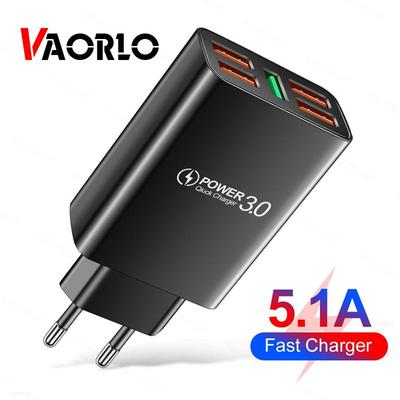 VAORLO 5.1A Telefon Şarj Cihazı 5 USB Bağlantı Noktası Hızlı Şarj AB ABD Şarj Cihazı iphone 11pro 11 13pro Hızlı Şarj
