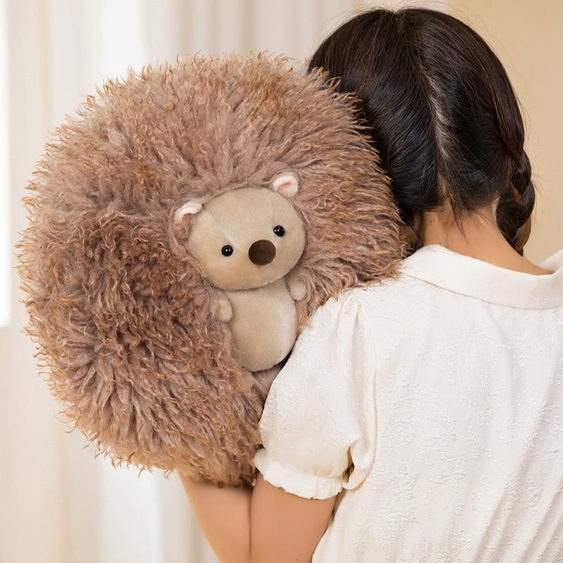 Cute Soft Hedgehog Fat Round Panda Plush Playthings Long Hair Peluche Dolls Stuffed Animal Pillow Nice Christmas Gift Idea Ideal For Infant Girls