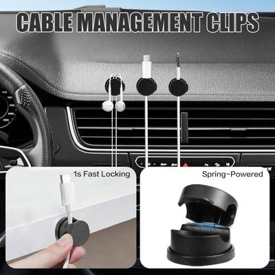 6 Piezas Soporte Giratorio para Cables Adhesivo Hogar Oficina Mesita de Noche Escritorio Organizador de Cables Clip Magnético para Gestión de Cables Guardacables de Carga