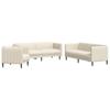 3 Piece Cream Fabric Sofa Set