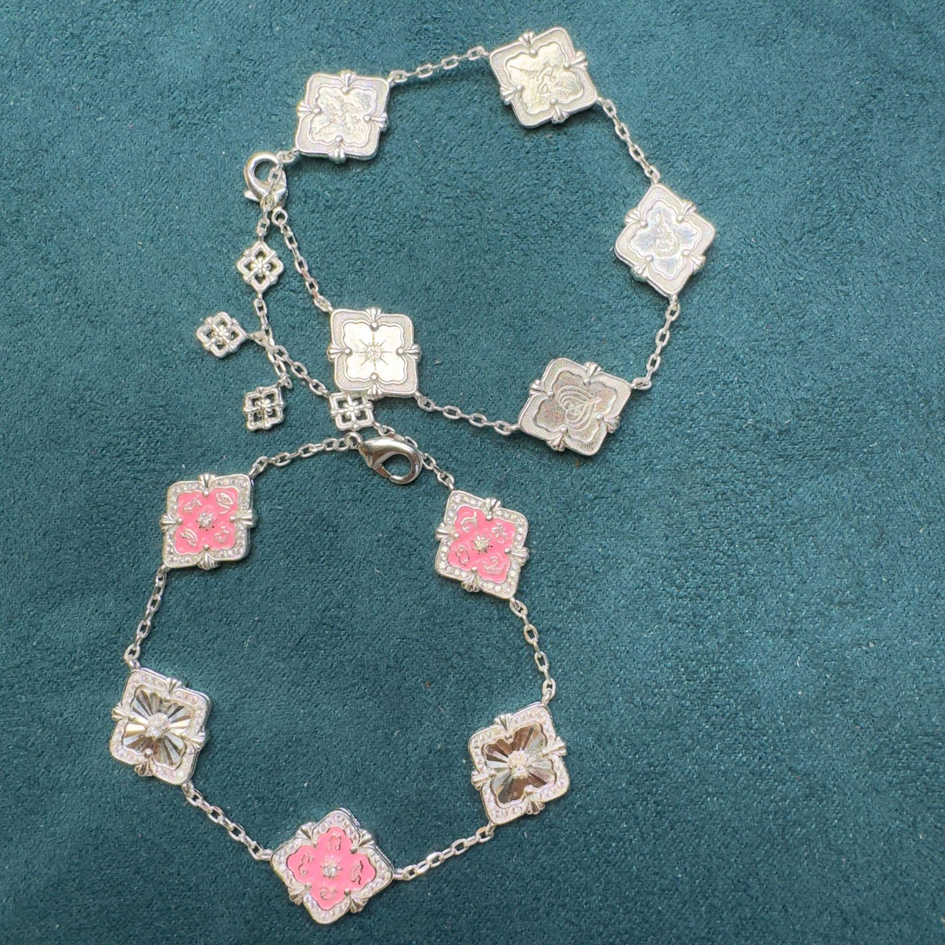 Радужный тайский буддийский браслет-амулет - Аутентичный дизайн храма серебряный