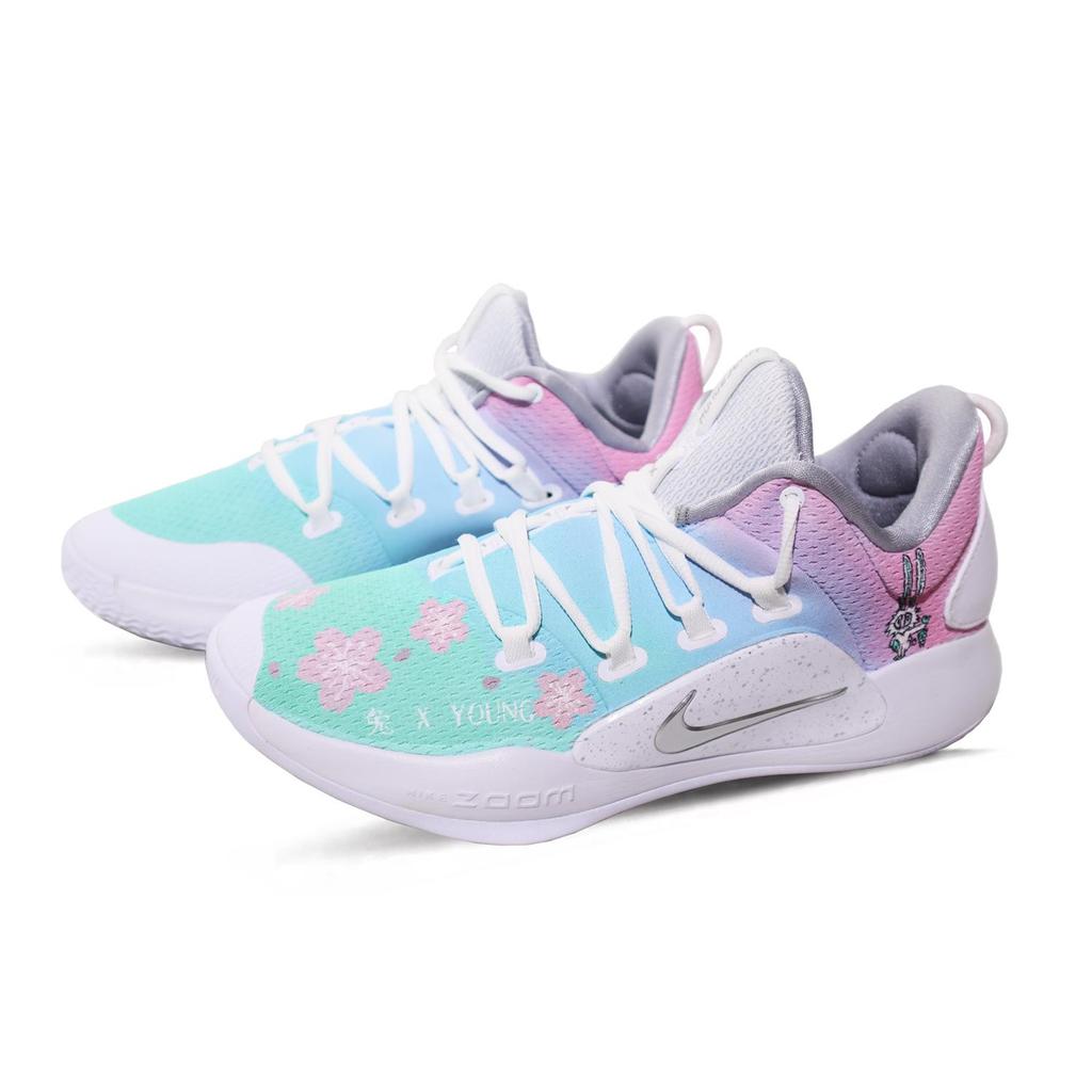 Nike Hyperdunk X Low 10 Cushioning Slip Resistant Abrasion Resistant Low top Basketball Shoes Men's Pink Blue AR0465-100(TeamX-)