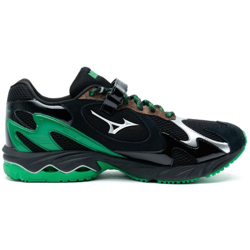 Mizuno X Randomevent Wave Rider 1 'Black Green Silver' Sneakers D1GH224201