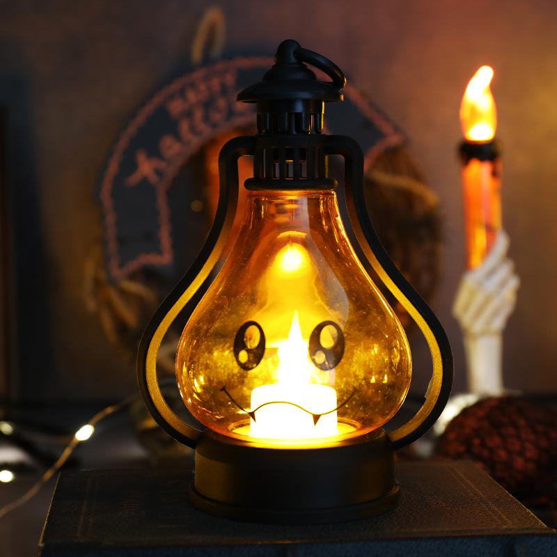 Halloween Decoration Props Pumpkin Lantern Candle Lantern Halloween Portable Horse Lantern Bar Secret Room Table Decorations