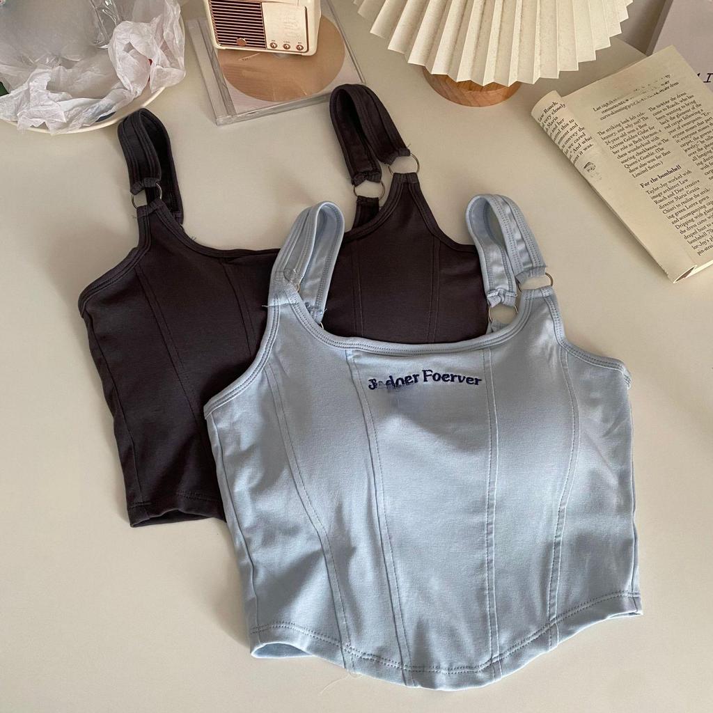 Korejská vyšívaná bavlněná tílka: Slim Fit Krásná záda.