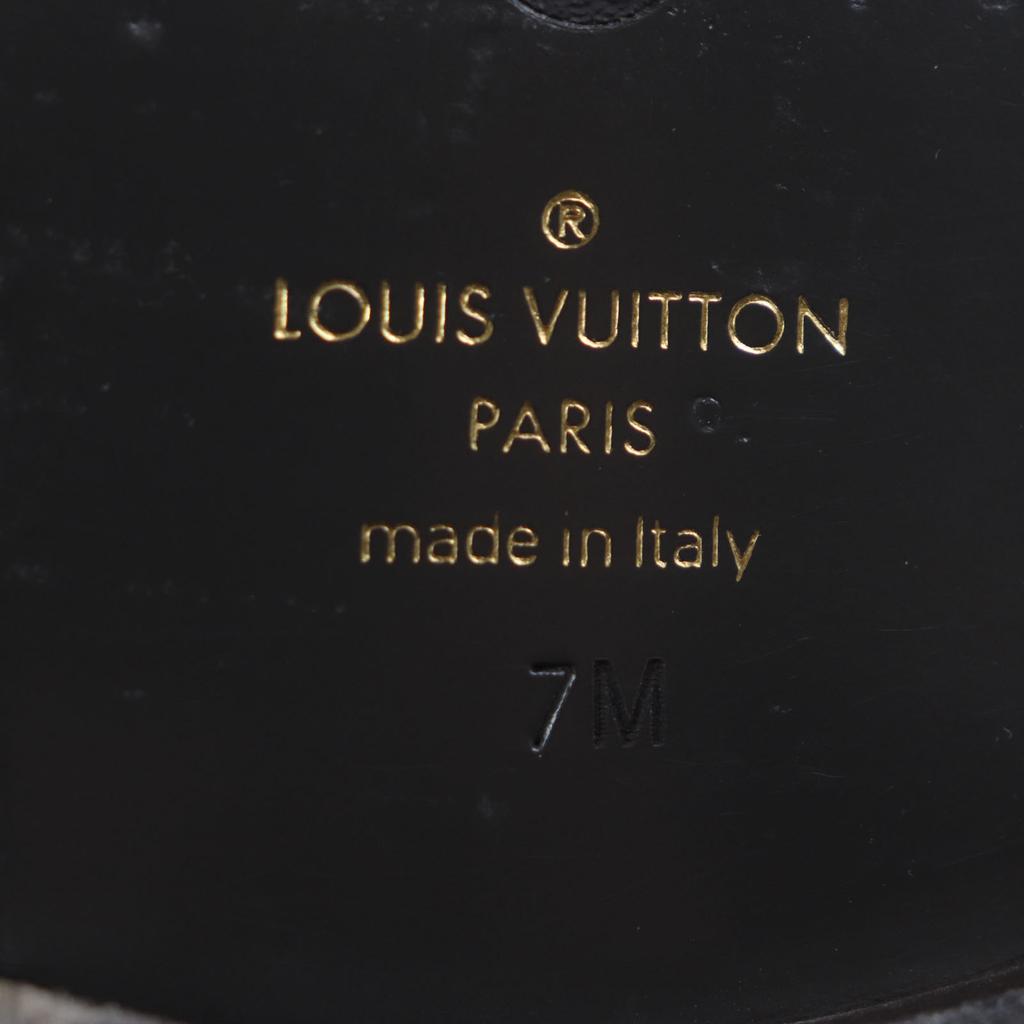 Louis Vuitton Sandals LV Logo Monogram Fur Mules Brown Monogram Canvas Mens 7 Used