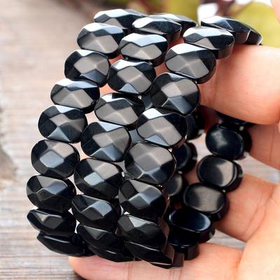 Multi-faceted Obsidian Elastic Bracelet for Men and Women