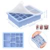 Silicone Ice Cube Mold Reusable Square Ice Cube Molds with Lid Whiskey Cocktail Freezer DIY Ice Maker Barware Kitchen Gadgets