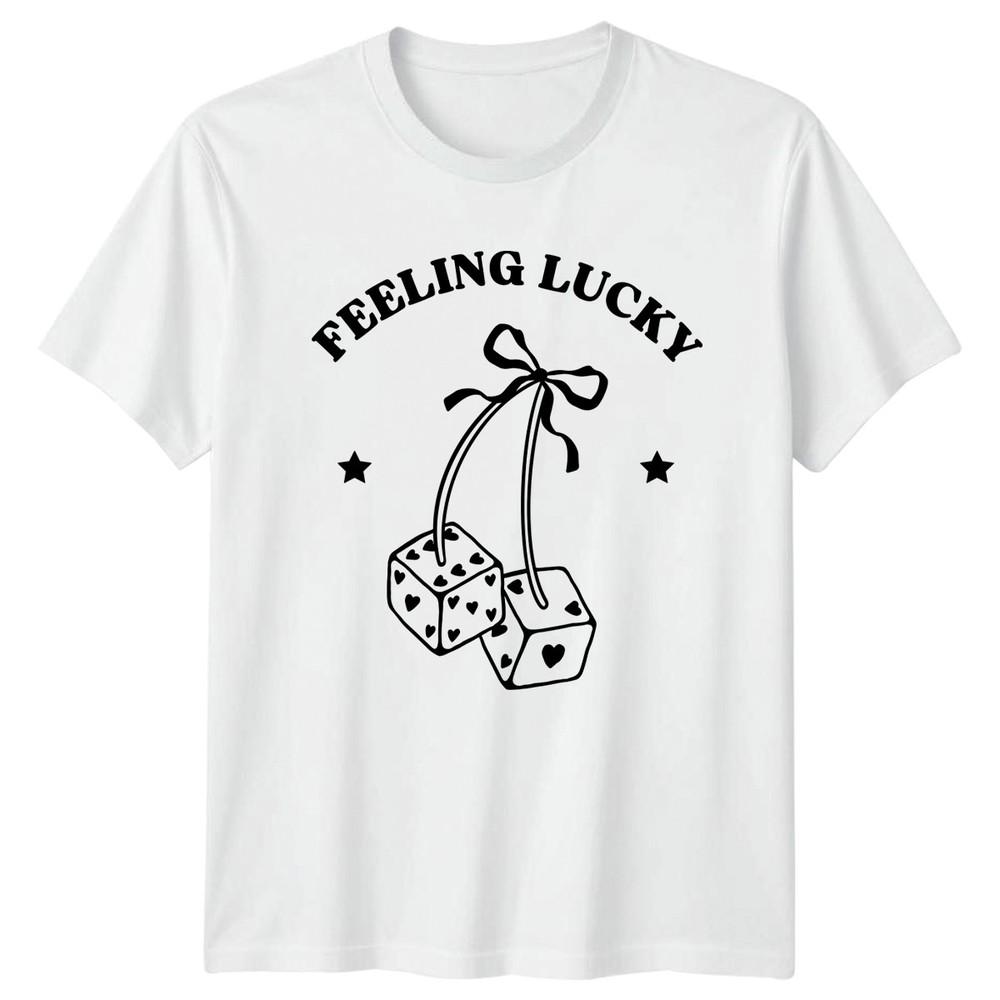 Feeling Lucky TShirt Heart Dice Retro Luck Birthday Gift For Him And Her S