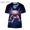 Kinder T-Shirt 3D Axolotl Tierprint Rundhals Kurzarm T-Shirts Für Draußen Täglich Lässig Kinder Sommer Outfit