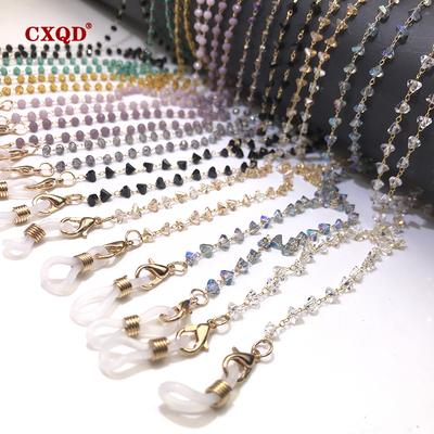 Fashion Reading Glasses Chain For Women Sunglasses Cords Casual 4mm Geometric Triangle Beaded Stainless Steel Eyeglass Masks