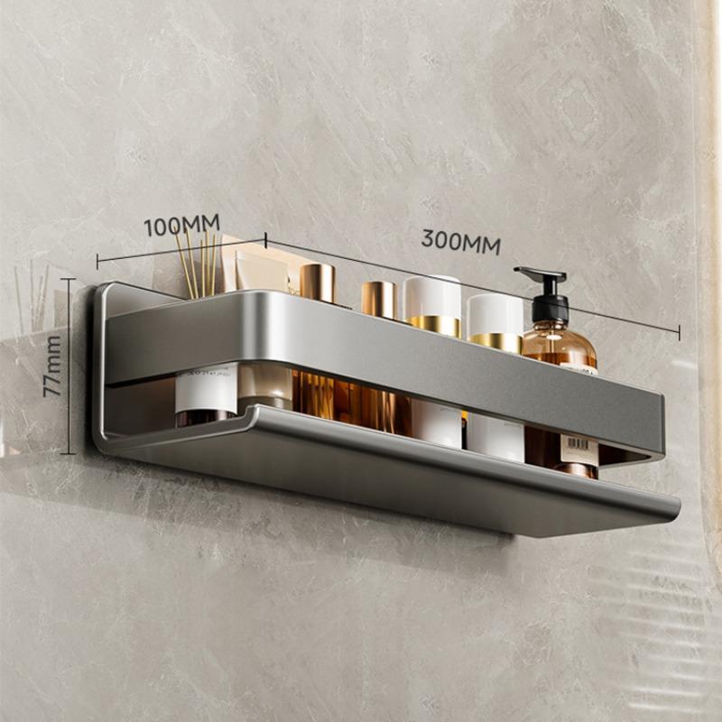 

Space Aluminum Toilet Shelf Wash Desk Bath Gel Storage No Punching Toilet Bathroom Shelf single layer 30CM