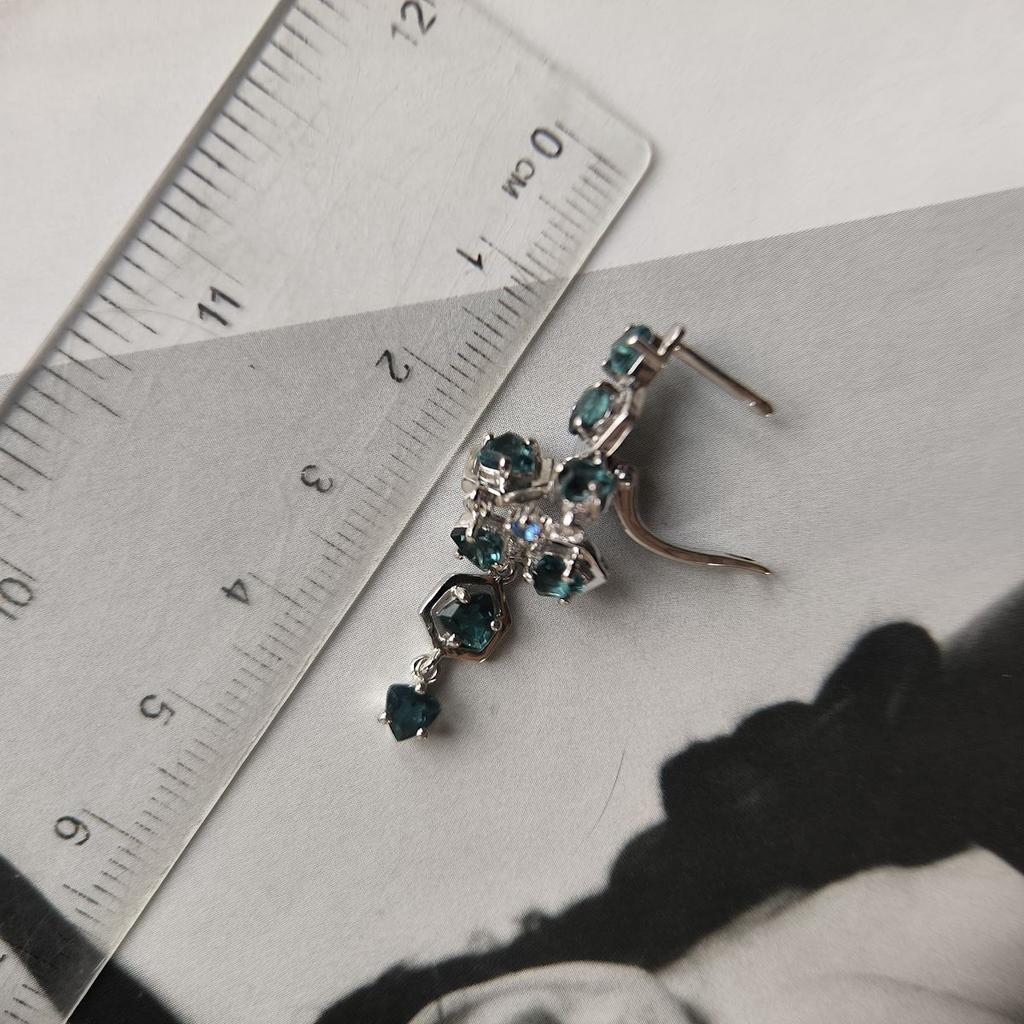 Серебряные серьги с натуральным топазом Лондон Блю 3.453ct, топазом (2196068)