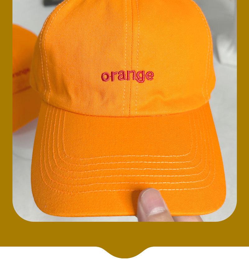 Unisex Designer Orange Duckbill Cap with Cute Letter Embroidery - Stylish Sun Hat for a Slimmer Look