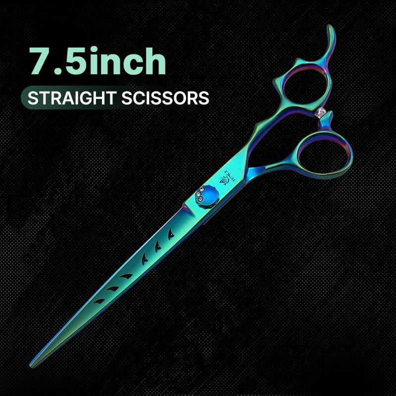 Fenice High-grade 7.0/7.5 inch JP440C Fluorescent Green Pet Grooming Scissors Shears Cutting&Curved&Thinner Set for Dog Groomer