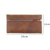 Fromthenon Crazy Horse Leather Retro Zipper Pen Case Portable Storage Bag Large Capacity Pencil Case Customizable Business Gifts