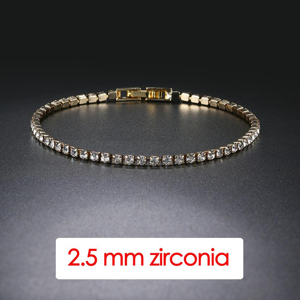 Women's Tennis Bracelet Hip Hop Trendy AAA+ Cubic Zirconia Silver Color Teen Girl Crystal Chain On The Hand Wedding Jewelry H086
