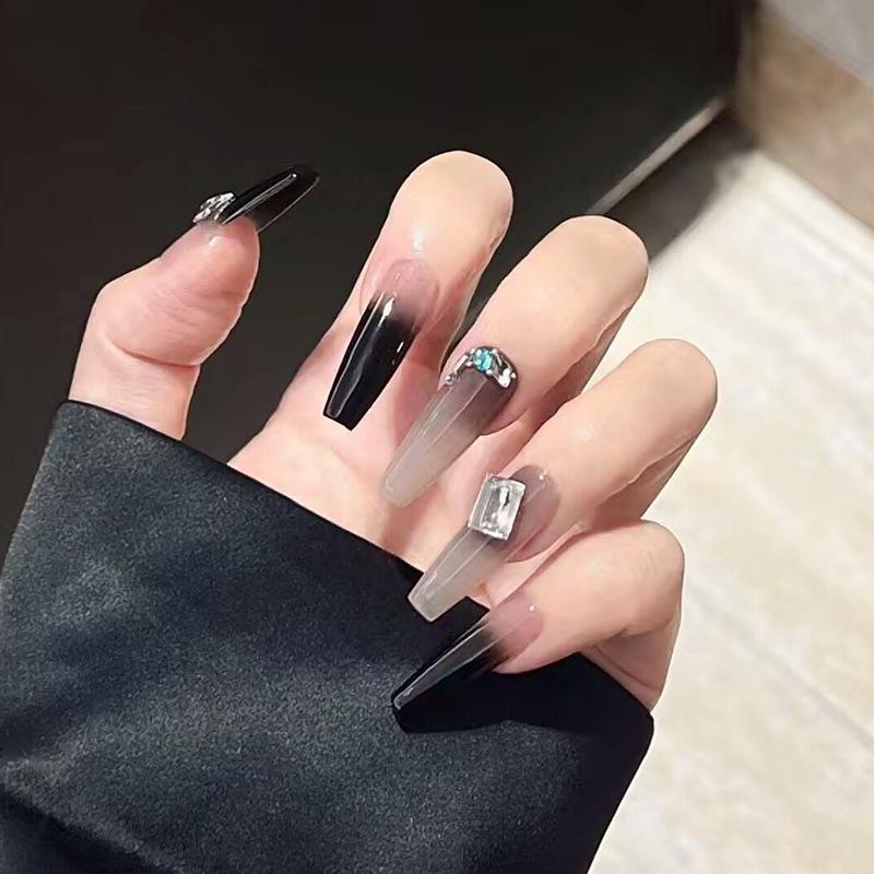Premium Long Sparkle Handmade Faux Nails - Brightening Nail Art Stickers