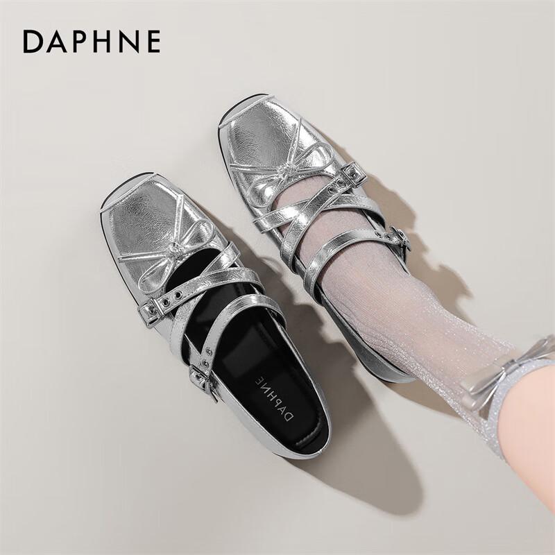 Daphne Women s Retro Bow Rivet Mid-Heel Pumps 36