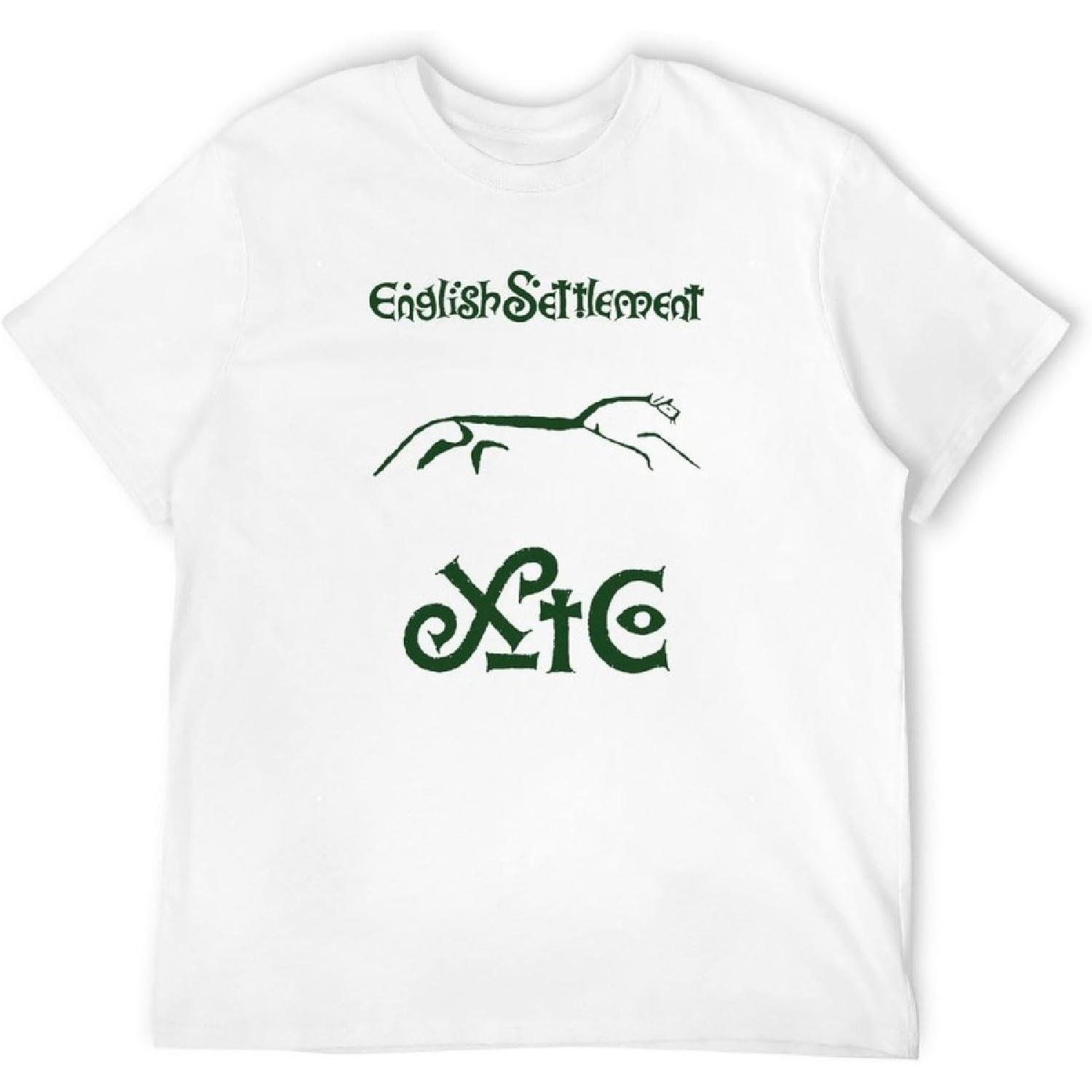 Hiwide XTC English Settlement Wave Rock Music Retro Cool Top Tee Mens T Shirt 100% Cotton White S