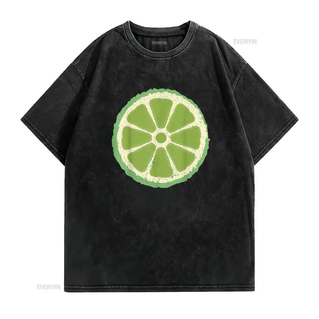 Womens Green Lime Costume T Shirt Group Matching Halloween vintage Washed Stylish graphic Casual Breathable Stretched Versatile