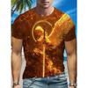 Sommer Herren Freizeit Mode Kreativ Lässig Täglich T-Shirt Locker Lässig T-Shirt 3D Digital Farbe Gedrucktes T-Shirt