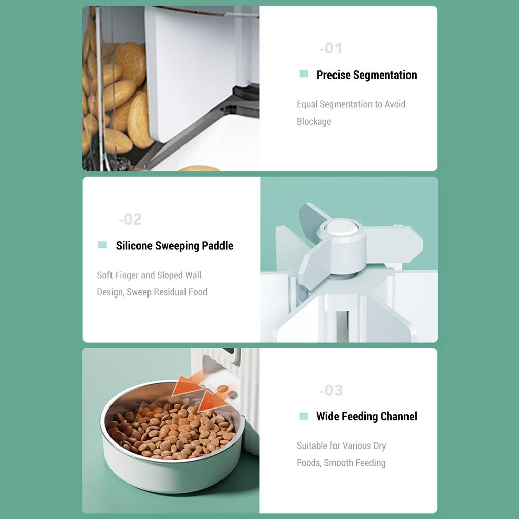 Automatic Pet Feeder 3.5L Capacity Dual Power Button Control for Cats Dogs Automatic Cat Feeder