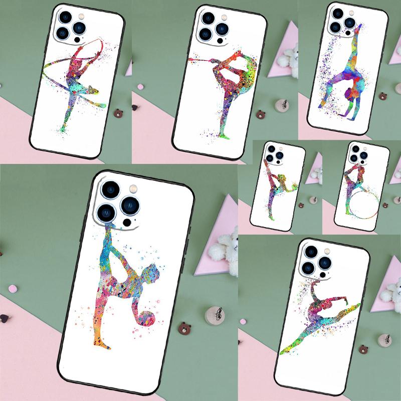 Gymnastics Watercolor Printing Case For iPhone 17 Pro Max 15 14 13 12 11 16 Pro Max Plus 12 13 Mini 16e 17 Air Back Cover