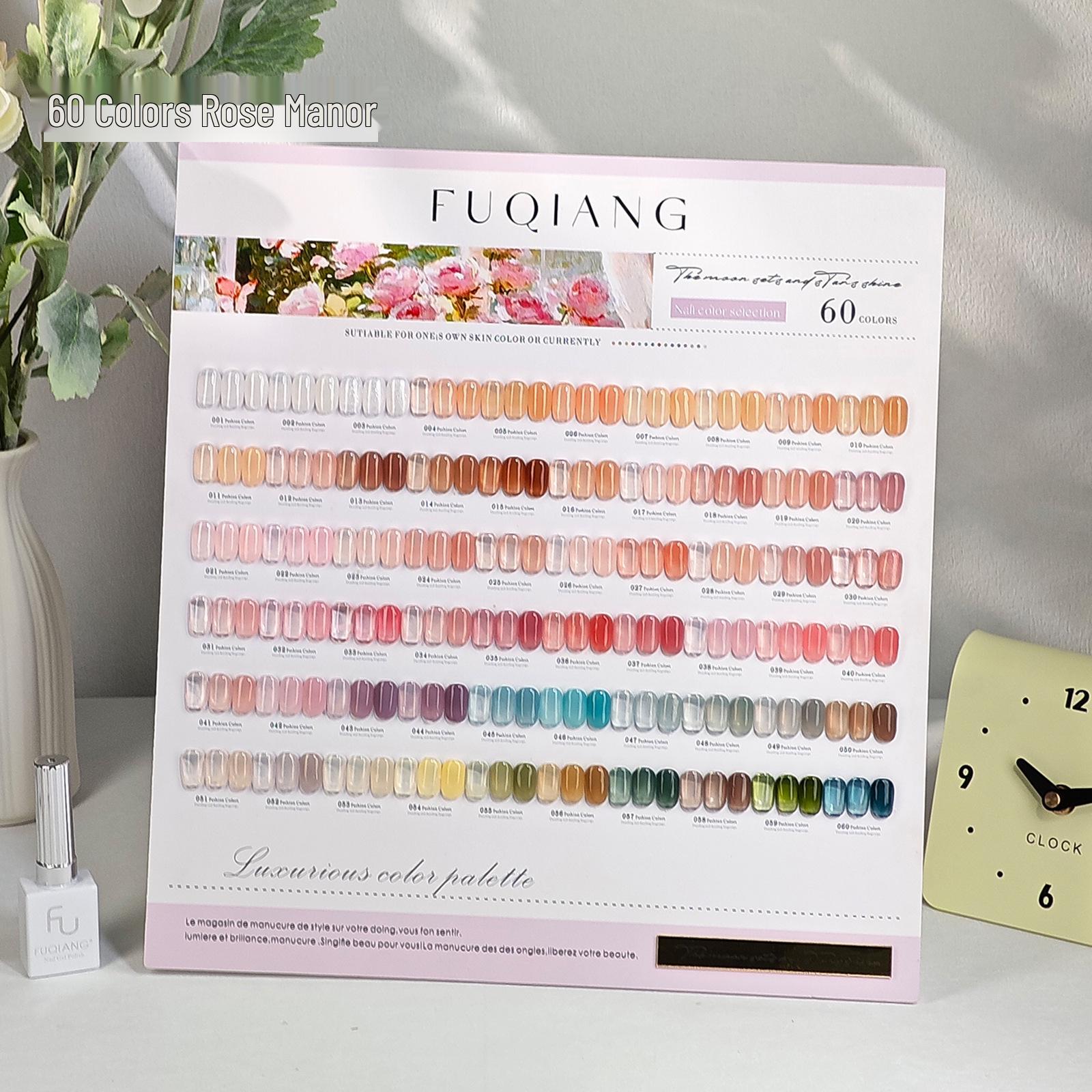 

60-Color Rose Manor Gel Polish Set: Transparent, Translucent Shades for Salon Nails