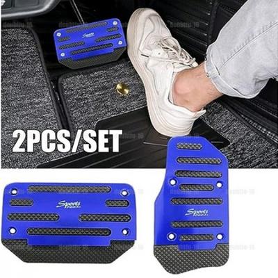 2Pcs Blue Anti-Slip Car Automatic Gas Brake Foot Pedal Pad Cover Accessories